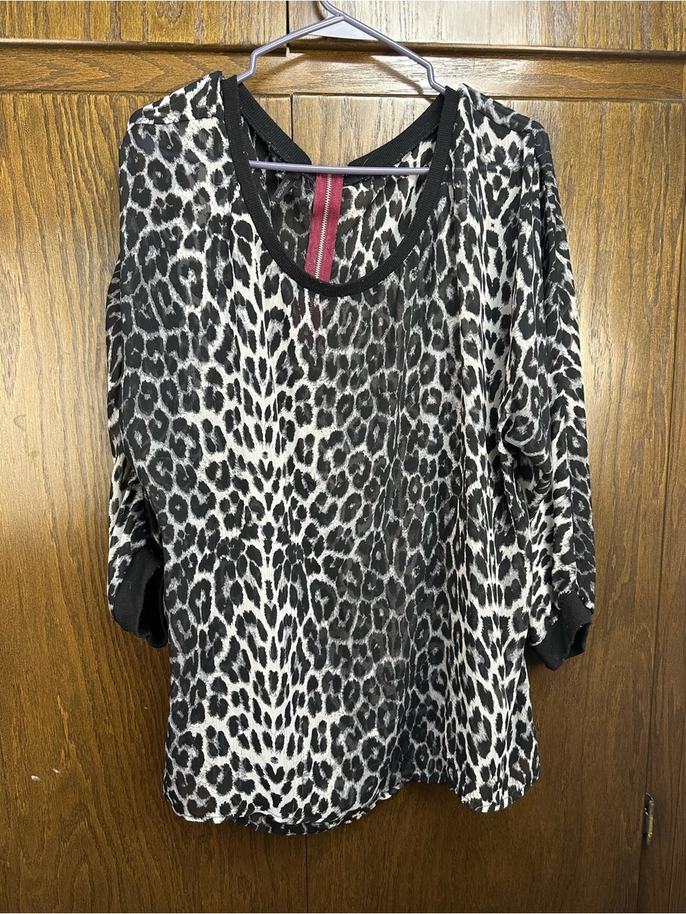 Maurice’s Black & White Leopard Print Women's Top - Casual Scoop Neck